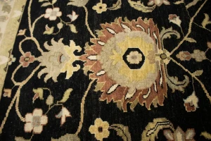 Black Floral 9X12 Osh Chobi Peshawar Oriental Rug