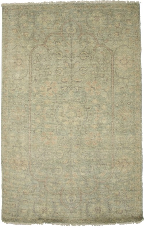 Green Floral Transitional 3X5 Oriental Rug