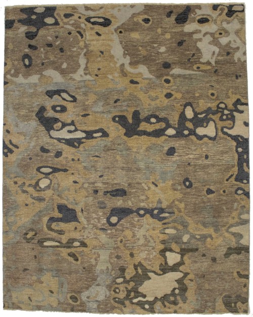 Multicolored Browns Abstract 8X10 Oriental Modern Rug