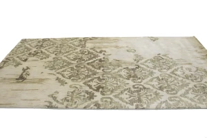 Cream Abstract Transitional 5X8 Hand-Tufted Rug