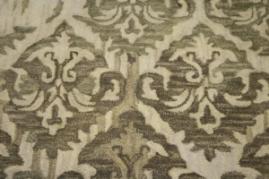 Cream Abstract Transitional 5X8 Hand-Tufted Rug