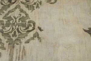 Cream Abstract Transitional 5X8 Hand-Tufted Rug