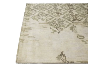 Cream Abstract Transitional 5X8 Hand-Tufted Rug