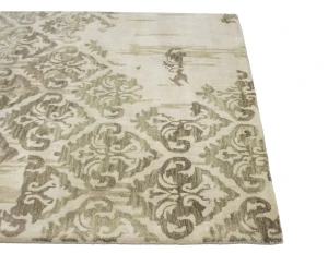 Cream Abstract Transitional 5X8 Hand-Tufted Rug