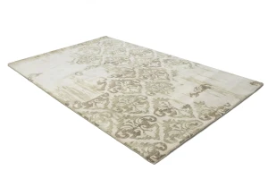 Cream Abstract Transitional 5X8 Hand-Tufted Rug