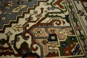 Gray Tribal Geometric 6X9 Heriz Serapi Oriental Rug