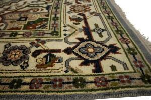 Gray Tribal Geometric 6X9 Heriz Serapi Oriental Rug