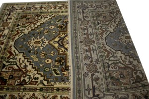 Gray Tribal Geometric 6X9 Heriz Serapi Oriental Rug