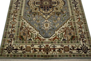 Gray Tribal Geometric 6X9 Heriz Serapi Oriental Rug