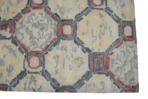 Multicolored Geometric Modern 5X8 Hand-Tufted Rug