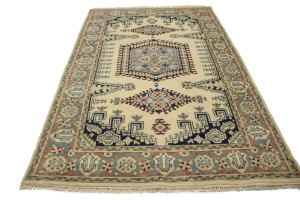 Cream Tribal 6X9 Indo-Viss Oriental Rug