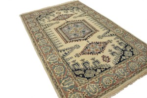 Cream Tribal 6X9 Indo-Viss Oriental Rug