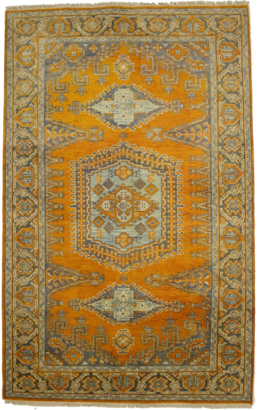 Orange Tribal 5X8 Indo-Viss Oriental Rug