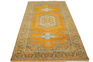 Orange Tribal 5X8 Indo-Viss Oriental Rug