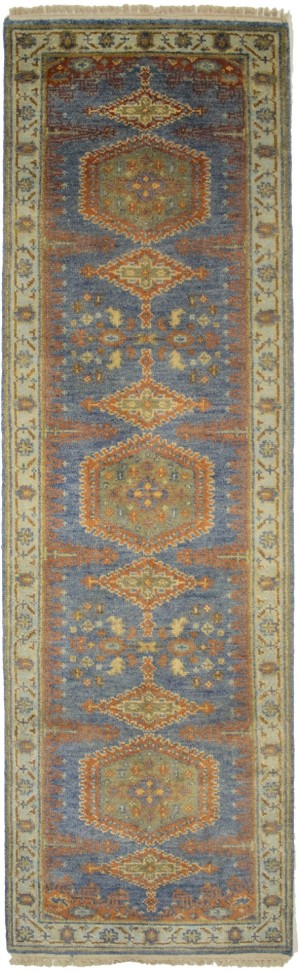 Gray Tribal 3X8 Indo-Viss Oriental Runner Rug