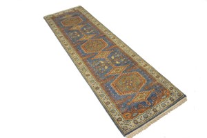Gray Tribal 3X8 Indo-Viss Oriental Runner Rug