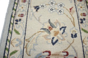 Light Blue Floral 5X7 Indo-Nain Oriental Rug