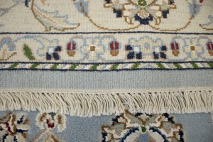Light Blue Floral 5X7 Indo-Nain Oriental Rug