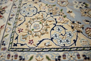Light Blue Floral 5X7 Indo-Nain Oriental Rug