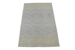 Gray & Beige Stripes 5X8 Hand-Tufted Modern Rug