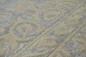 Gray & Beige Stripes 5X8 Hand-Tufted Modern Rug