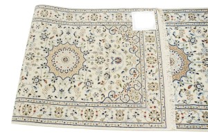Cream Floral 2'9X12'6 Indo-Nain Oriental Runner Rug