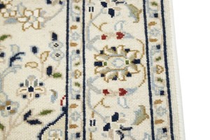 Cream Floral 2'9X12'6 Indo-Nain Oriental Runner Rug