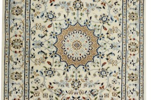 Cream Floral 2'9X12'6 Indo-Nain Oriental Runner Rug