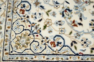 Cream Floral 2'9X12'6 Indo-Nain Oriental Runner Rug