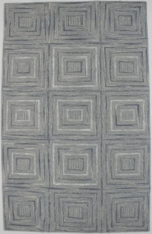 Multicolored Geometric 5X8 Hand-Tufted Modern Rug