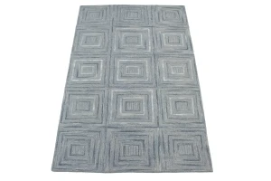 Multicolored Geometric 5X8 Hand-Tufted Modern Rug
