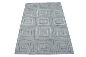 Multicolored Geometric 5X8 Hand-Tufted Modern Rug