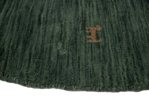 Solid Hunter Green 6X6 Oriental Modern Round Rug