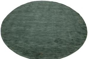 Solid Hunter Green 6X6 Oriental Modern Round Rug