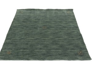Solid Green 5X5 Oriental Modern Square Rug
