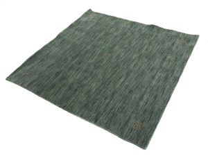 Solid Green 5X5 Oriental Modern Square Rug