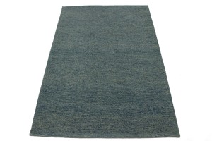 Blue Solid 5X8 Hand-Tufted Modern Rug