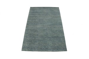 Blue Solid 5X8 Hand-Tufted Modern Rug