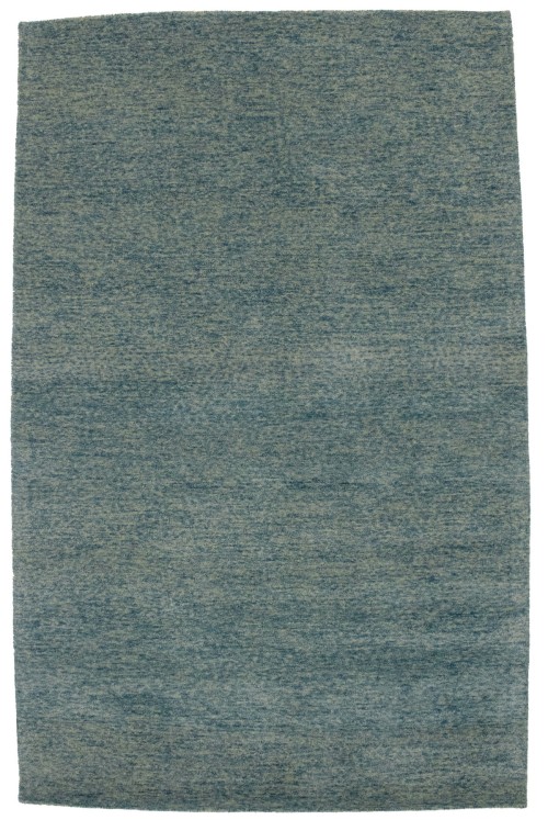 Blue Solid 5X8 Hand-Tufted Modern Rug