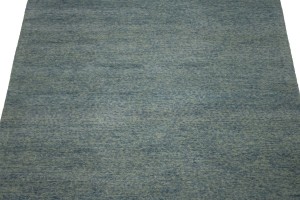 Blue Solid 5X8 Hand-Tufted Modern Rug