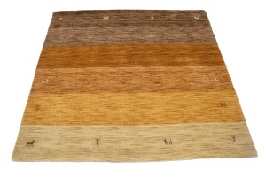 Multicolored Stripes 5X5 Oriental Modern Square Rug