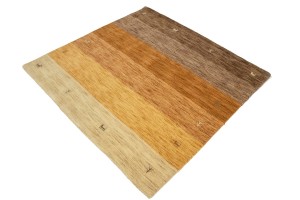 Multicolored Stripes 5X5 Oriental Modern Square Rug