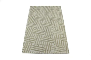 Brown Geometric 5X8 Hand-Tufted Modern Rug