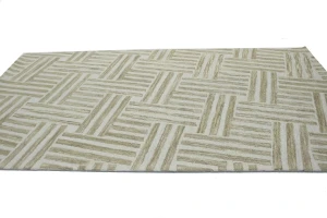 Brown Geometric 5X8 Hand-Tufted Modern Rug