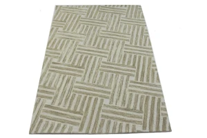 Brown Geometric 5X8 Hand-Tufted Modern Rug