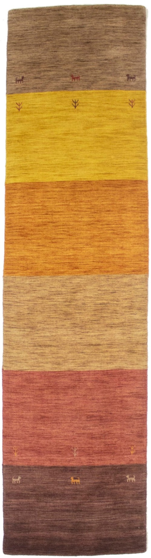 Multicolored Stripes 3X10 Oriental Modern Runner Rug