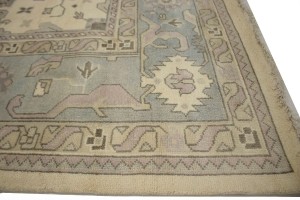 Floral Cream 10X14 Traditional Oushak Oriental Rug