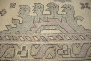 Floral Cream 10X14 Traditional Oushak Oriental Rug