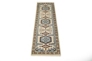 Cream Tribal 3X8 Indo-Viss Oriental Runner Rug