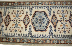 Cream Tribal 3X8 Indo-Viss Oriental Runner Rug